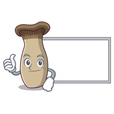 Yaşasın kurulu kralla trompet mantar karakter karikatür