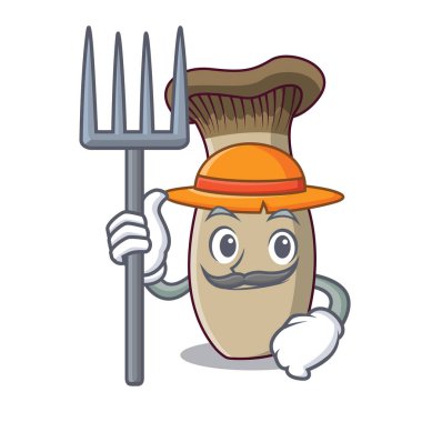 Çiftçi Kral trompet mantar karakter karikatür