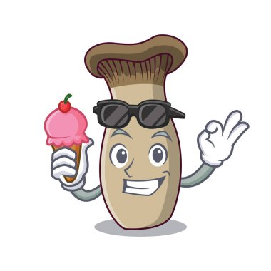 Dondurma king ile trompet mantar karakter karikatür