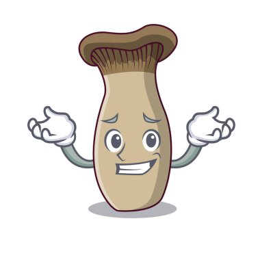 Sırıtan Kral trompet mantar karakter karikatür