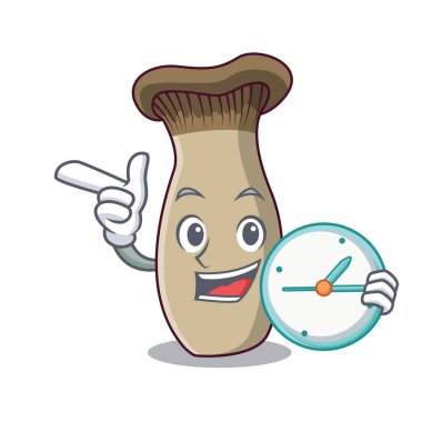 Saat king ile trompet mantar karakter karikatür