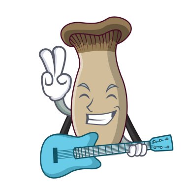 Gitar king ile trompet mantar maskot çizgi film