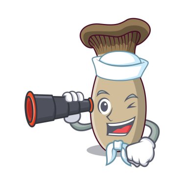 Denizci dürbün king ile trompet mantar maskot çizgi film