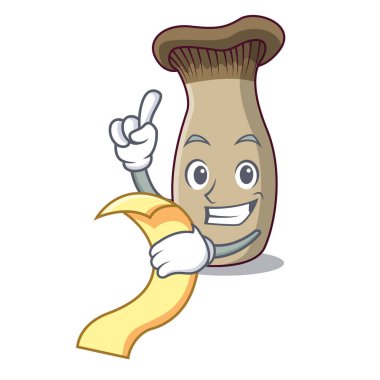 Menü king ile trompet mantar maskot çizgi film