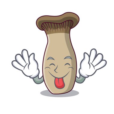 Kralı trompet mantar maskot karikatür dil