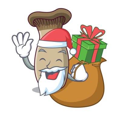 Noel Baba hediye king ile trompet mantar maskot çizgi film