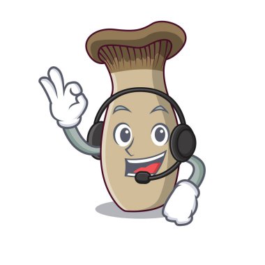 Kulaklık king ile trompet mantar maskot çizgi film