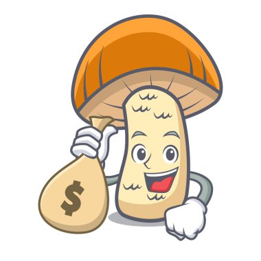 Para çantası turuncu kap çörek mantar karakter karikatür ile