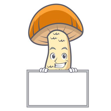 Yönetim Kurulu turuncu kap çörek mantar karakter karikatür ile sırıtarak