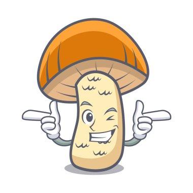 Wink turuncu kap çörek mantar karakter karikatür