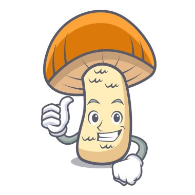 Turuncu kap çörek mantar karakter karikatür yaşasın