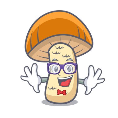 Geek turuncu kap çörek mantar karakter karikatür