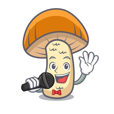 Şarkı turuncu kap çörek mantar maskot çizgi film