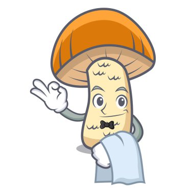 Garson turuncu kap çörek mantar maskot çizgi film