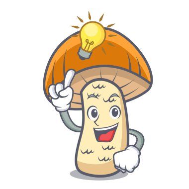 Bir fikir turuncu kap çörek mantar maskot çizgi film var