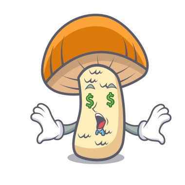 Para göz turuncu kap çörek mantar maskot çizgi film