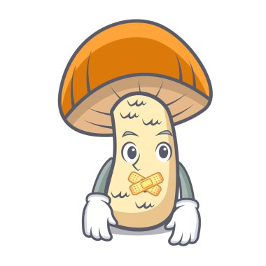 Sessiz turuncu kap çörek mantar maskot çizgi film