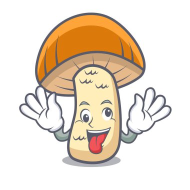 Çılgın turuncu kap çörek mantar maskot çizgi film