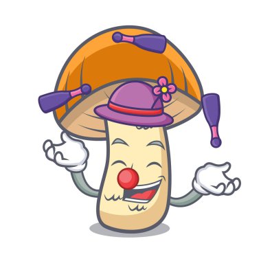 Turuncu kap çörek mantar maskot karikatür hokkabazlık