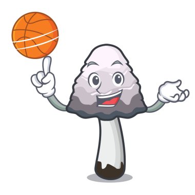 Basketbol shaggy yele mantar karakter karikatür ile