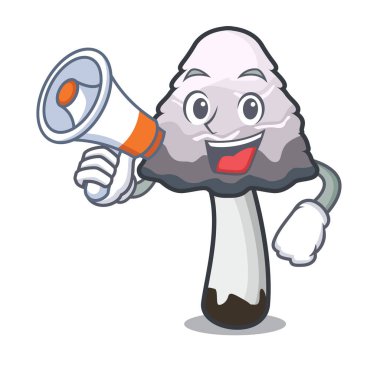 Megafon shaggy yele mantar karakter karikatür ile