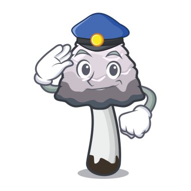 Polis shaggy yele mantar karakter karikatür