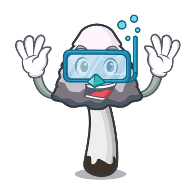 Dalış shaggy yele mantar karakter karikatür