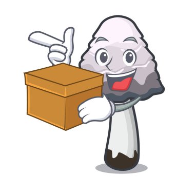 Kutusu shaggy yele mantar karakter karikatür ile