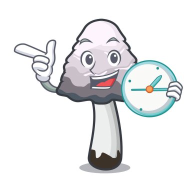 Saat shaggy yele mantar karakter karikatür ile