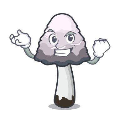 Başarılı shaggy yele mantar karakter karikatür