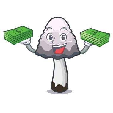 Para çantası shaggy yele mantar maskot karikatür ile