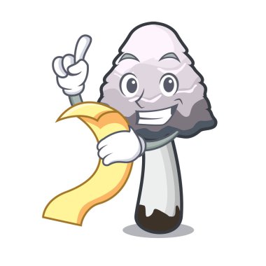 Menü shaggy yele mantar maskot karikatür ile