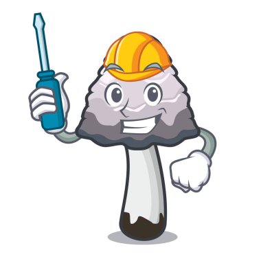 Otomotiv shaggy yele mantar maskot çizgi film