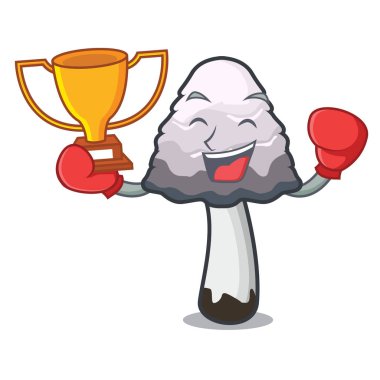 Boks şampiyonu shaggy yele mantar maskot çizgi film