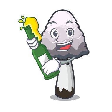 Bira shaggy yele mantar maskot karikatür ile