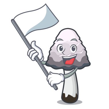 Bayrak shaggy yele mantar maskot karikatür ile