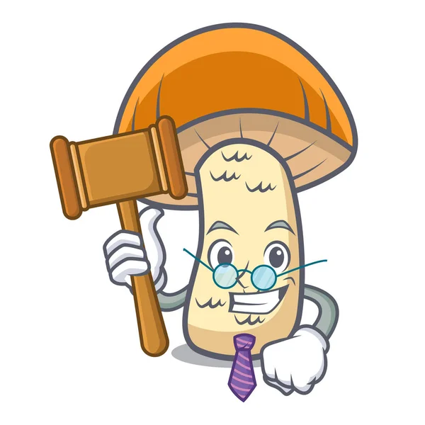 Yargıç turuncu kap çörek mantar maskot çizgi film