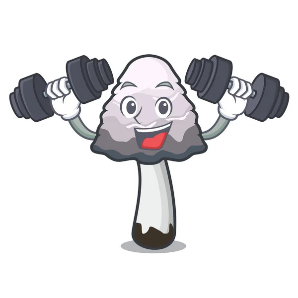 Fitness shaggy melena seta carácter de dibujos animados — Vector de stock