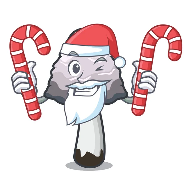 Santa z kreskówka maskotka grzyb grzywa Kudłaty — Wektor stockowy
