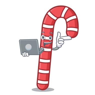 Dizüstü şeker köpekler karakter karikatür vektör çizim ile