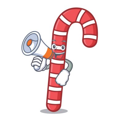 Megafon şeker köpekler karakter karikatür vektör çizim ile