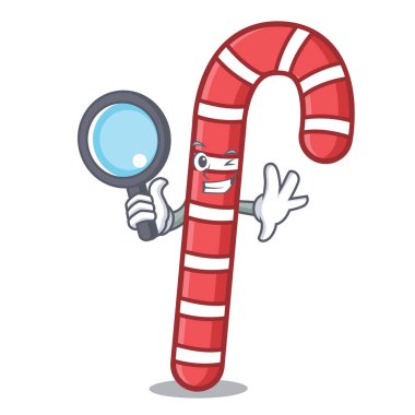 Dedektif şeker köpekler karakter karikatür vektör çizim