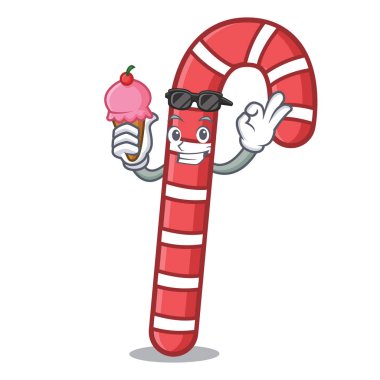 Dondurma şeker köpekler karakter karikatür vektör çizim ile