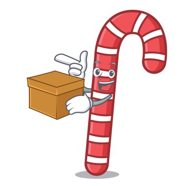 Kutu şeker köpekler karakter karikatür vektör çizim ile