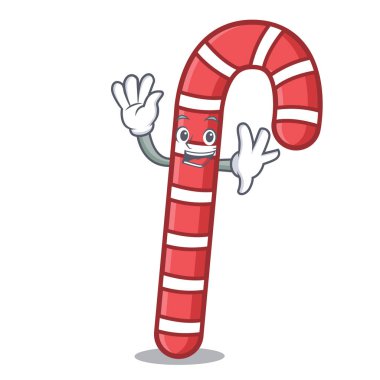 Baston şekerler karakter karikatür vektör çizim sallayarak