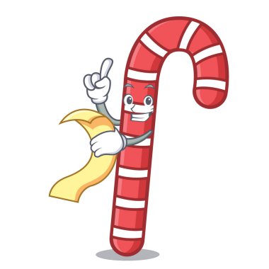 Menü şeker köpekler maskot karikatür vektör çizim ile