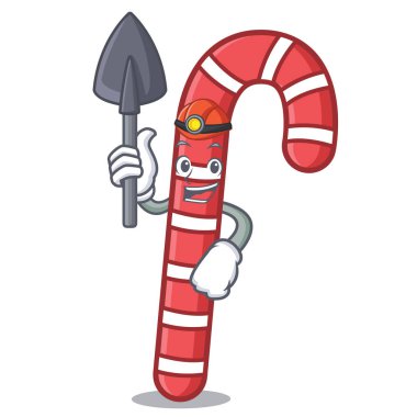 Madenci şeker köpekler maskot karikatür vektör çizim