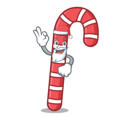 Santa şeker köpekler maskot karikatür vektör çizim