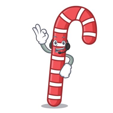 Kulaklık şeker köpekler maskot karikatür vektör çizim ile