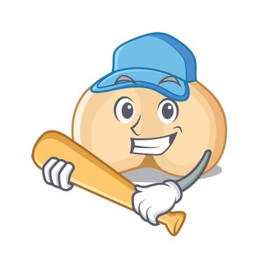Beyzbol nohut karakter karikatür tarzı vektör çizim oynarken